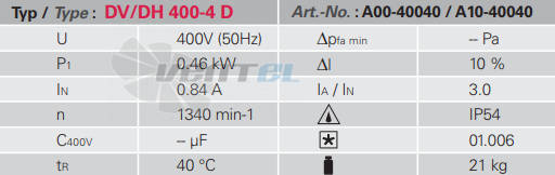 Rosenberg DH 400-4 D - описание, технические характеристики, графики